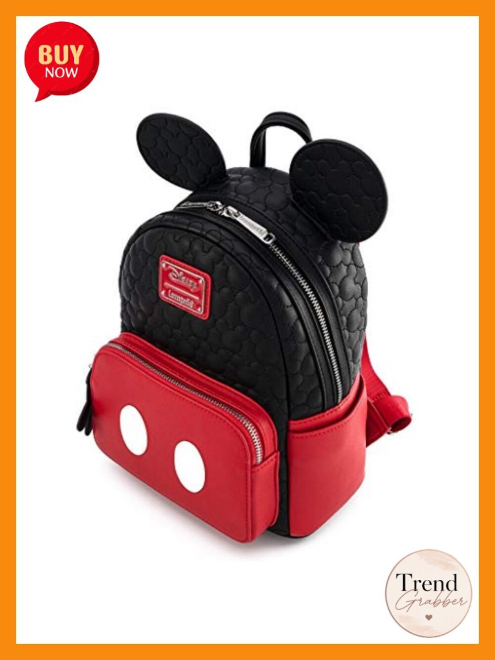 Loungefly Disney Mickey Mouse Quilted Vegan Leather Mini Backpack